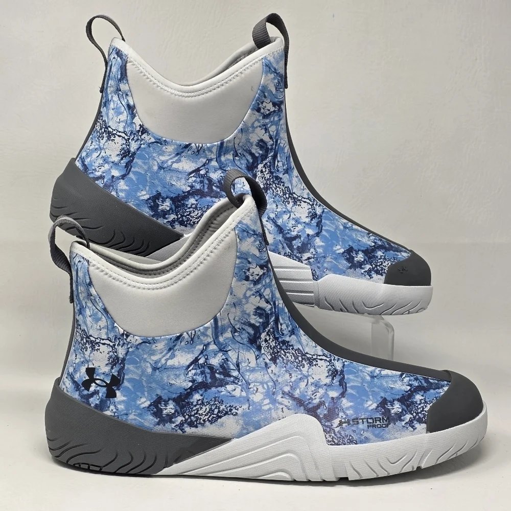 Under Armour 3028673 UA Mens Size 8 Shoreman Water Camo Print Fishing Deck Boots